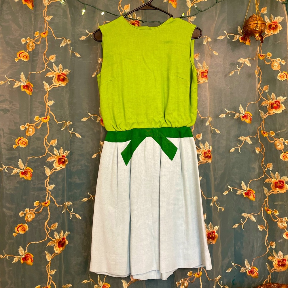 Vintage 1960’s “A Junior Sophisticate’s Original” Blue & Green Cocktail Dress